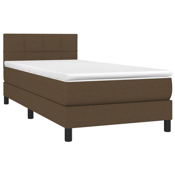 vidaXL Boxspring posteľ s matracom tmavohned&aacute; 90x190 cm l&aacute;tka