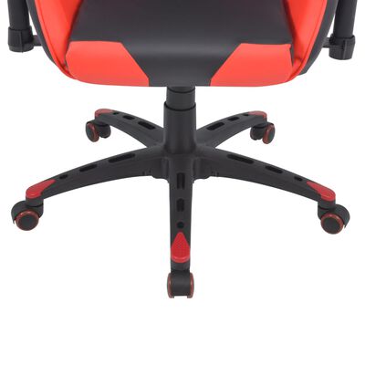 vidaXL Sklápacie kancelárske kreslo, pretekársky dizajn, umelá koža, červené