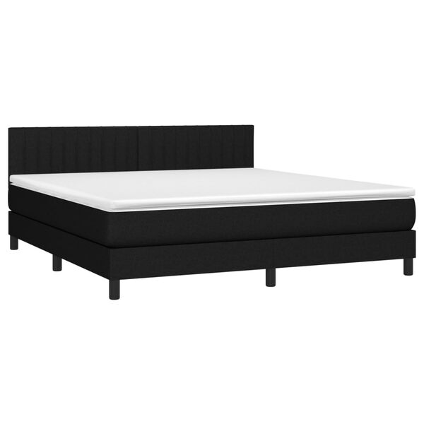 vidaXL Posteľn&yacute; r&aacute;m boxspring s matracom čierny 160x200 cm l&aacute;tka