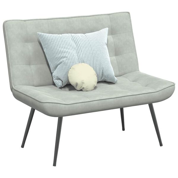 vidaXL Lavica Svetlosiv&aacute; 110x74x84 cm Zamat