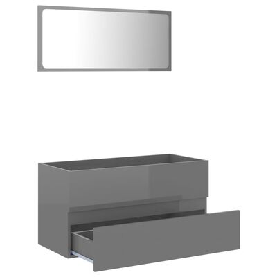 vidaXL 2-dielna sada kúpeľňového nábytku lesklá sivá kompozitné drevo