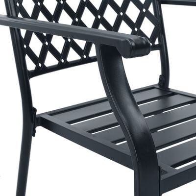 vidaXL Stohovateľné vonkajšie stoličky 2 ks, oceľ, čierne