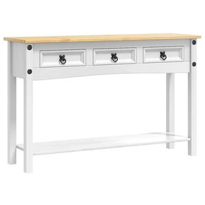 vidaXL Koncov&yacute; st&ocirc;l so z&aacute;suvkou Corona Biela 114 x 34,5 x 73 cm
