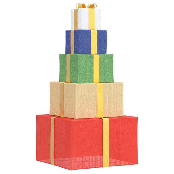 vidaXL Vianočn&aacute; dekor&aacute;cia Darčekov&aacute; krabička 250 LED di&oacute;d Tepl&aacute; biela