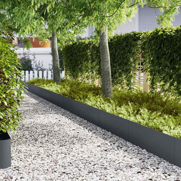 vidaXL Obrubn&iacute;k tr&aacute;vnika 50 pcs Antracit 100 x 0.05 x 20 cm