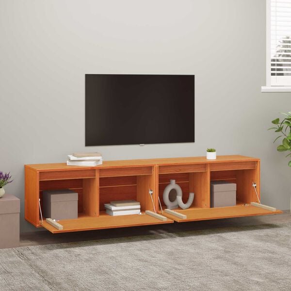 vidaXL N&aacute;stenn&aacute; skrinka s poličkou 2 pcs Včel&iacute; hned&yacute; 80 x 30 x 35 cm