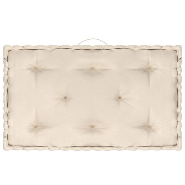 vidaXL Podlahov&eacute; podložky na paletov&yacute; n&aacute;bytok 7 ks b&eacute;žov&eacute; bavlna