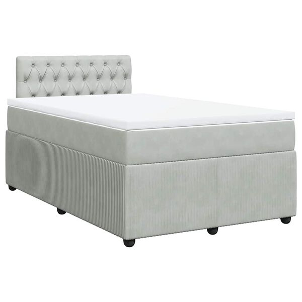 vidaXL Boxspring posteľ s matracom bledosiv&aacute; 120x190 cm zamat