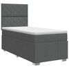 vidaXL Posteľ boxspring s matracom Tmavosiv&aacute; Jednoduch&yacute; L&aacute;tka