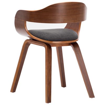 vidaXL Jedálenská stolička, tmavosivá, látka a ohýbané drevo