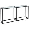 vidaXL Konzolov&yacute; stol&iacute;k biely mramor 160x35x75,5 cm tvrden&eacute; sklo