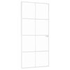 vidaXL Vn&uacute;torn&eacute; dvere biele 93x201,5 cm tvrden&eacute; sklo a hlin&iacute;k &uacute;zke