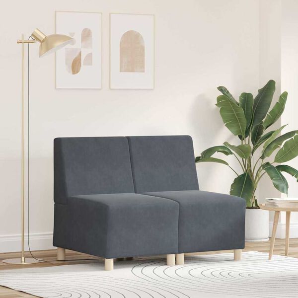 vidaXL Bezr&uacute;čkov&aacute; modul&aacute;rna sofa jednotka 2 pcs Tmavo &scaron;ed&aacute;
