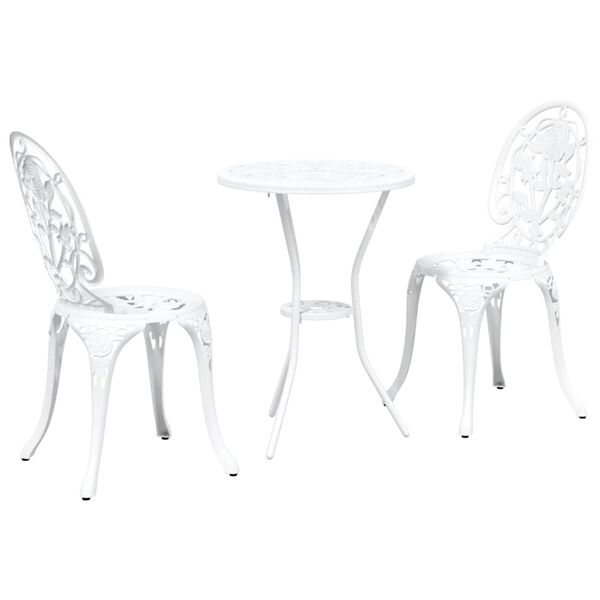 vidaXL Z&aacute;hradn&yacute; bistro set 3 pcs Biela Hlin&iacute;k
