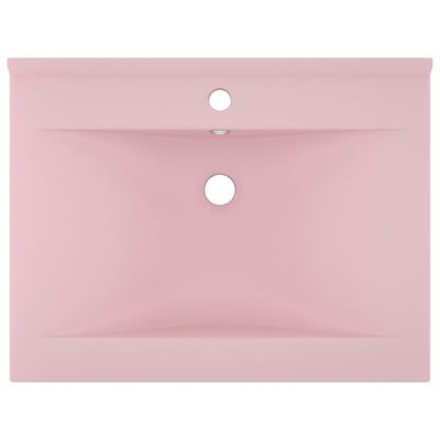 vidaXL Luxusné umývadlo, otvor na batériu, matné ružové 60x46 cm