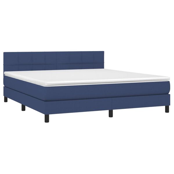 vidaXL Posteľn&yacute; r&aacute;m boxspring s matracom modr&yacute; 180x200 cm l&aacute;tka