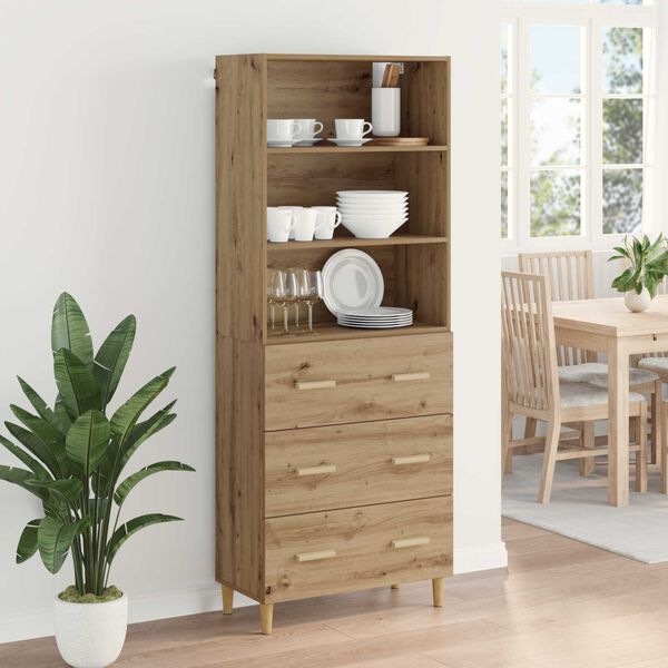 vidaXL Highboard Remeseln&yacute; dub 69,5 x 32,5 x 180 cm Kompozitn&eacute; drevo