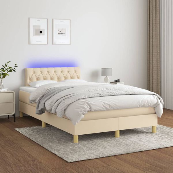 vidaXL Boxspring posteľ s matracom a LED kr&eacute;mov&aacute; 120x190 cm l&aacute;tka