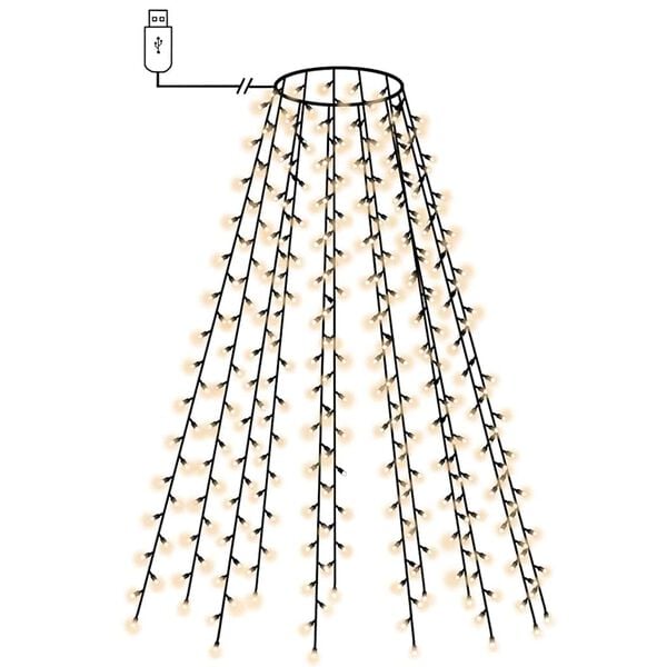vidaXL Sveteln&aacute; sieť na vianočn&yacute; stromček 150 LED, studen&aacute; biela 150cm