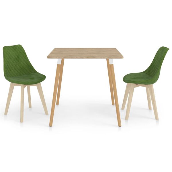 vidaXL 3-dielna jedálenská súprava bledozelená