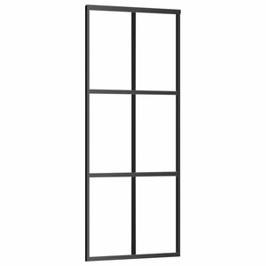 vidaXL Posuvn&eacute; dvere ESG sklo a hlin&iacute;k 76x205 cm čierne
