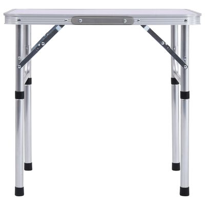 vidaXL Skladací kempingový stôl biely hliníkový 60x45 cm