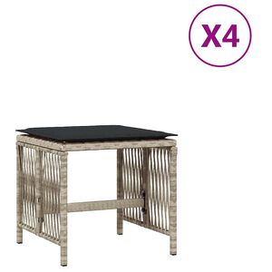 vidaXL Z&aacute;hradn&eacute; stoličky s vank&uacute;&scaron;e 4ks svetlosiv&eacute; 41x41x36cm polyratan