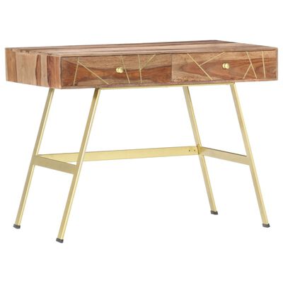 vidaXL Písací stôl so zásuvkami 100x55x75 cm masívne sheeshamové drevo