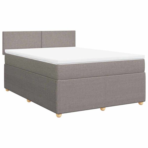 vidaXL Boxspring posteľ s matracom sivohned&yacute; 140x190 cm l&aacute;tka
