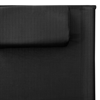 vidaXL Záhradné ležadlo textilén čierno-sivé