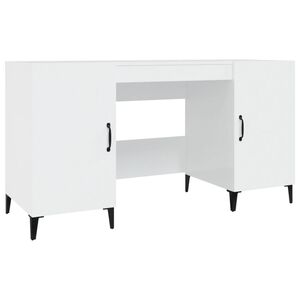 vidaXL St&ocirc;l leskl&yacute; biely 140x50x75 cm spracovan&eacute; drevo