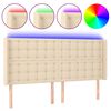 vidaXL Čelo postele s LED kr&eacute;mov&eacute; 163x16x118/128 cm l&aacute;tka