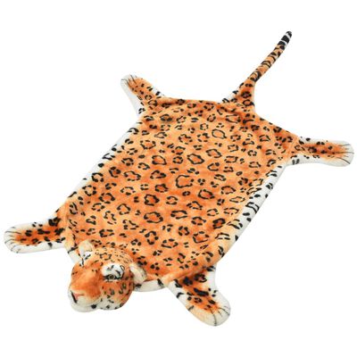 vidaXL Koberec v tvare leoparda, plyšový 139 cm, hnedý