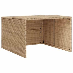 vidaXL Gar&aacute;ž na robotick&uacute; kosačku b&eacute;žov&aacute; 86x90x52/57 cm polyrattan