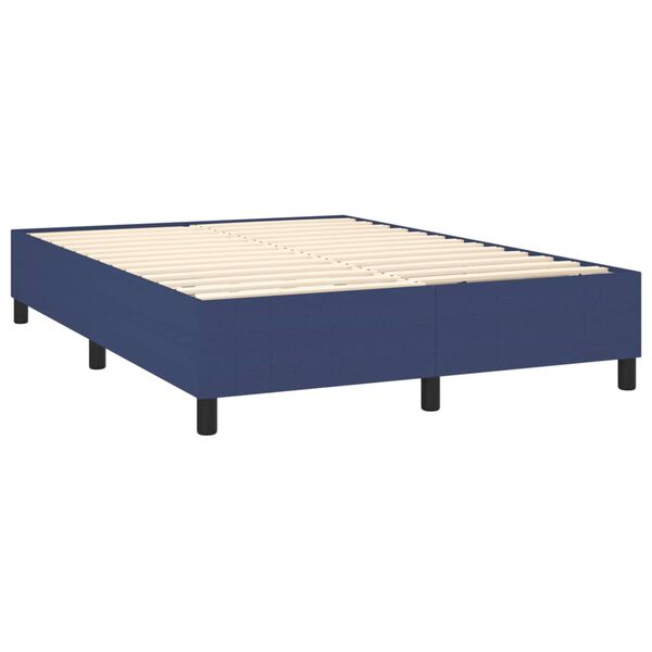 vidaXL Posteľn&yacute; r&aacute;m boxspring s matracom modr&yacute; 140x200 cm l&aacute;tka