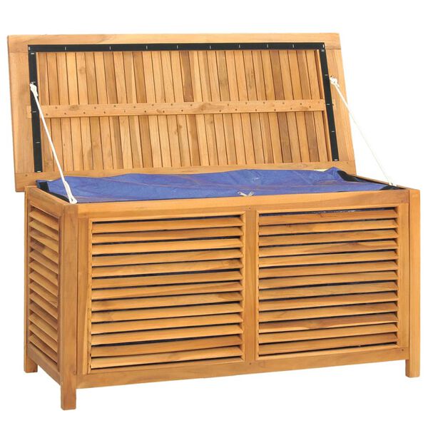 vidaXL Záhradný úložný box s vreckom 114x50x58 cm masívny teak