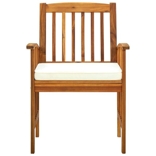 vidaXL Záhradné jedálenské stoličky 4 ks s podložkami, akáciový masív