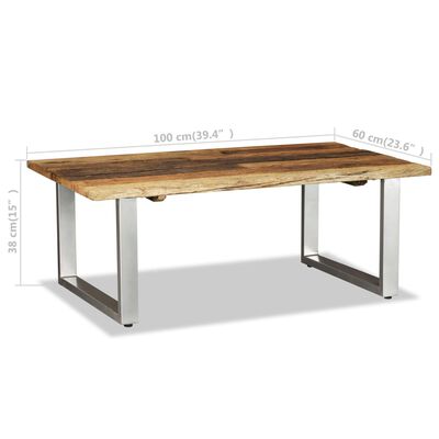 vidaXL Konferenčný stolík, recyklovaný masív 100x60x38 cm