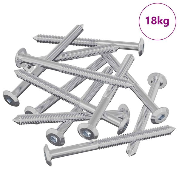 vidaXL N&aacute;bytkov&eacute; skrutky 1200 pcs Strieborn&aacute; Oceľ