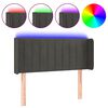 vidaXL Čelo postele s LED tmavosiv&eacute; 83x16x78/88 cm zamat