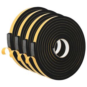 vidaXL Samolepiaca penov&aacute; p&aacute;ska 4 ks Čierna 20mm x 5m CR Pena