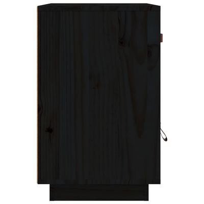 vidaXL Nočný stolík čierny 40x34x55 cm masívne borovicové drevo
