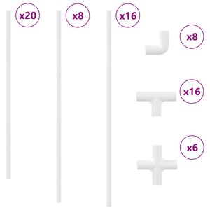 vidaXL PVC r&uacute;rka 2 pcs Biela 12,2 x 1,8 x 500 mm PP a PE