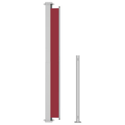 vidaXL Zaťahovacia bočná markíza na terasu 220x300 cm červená