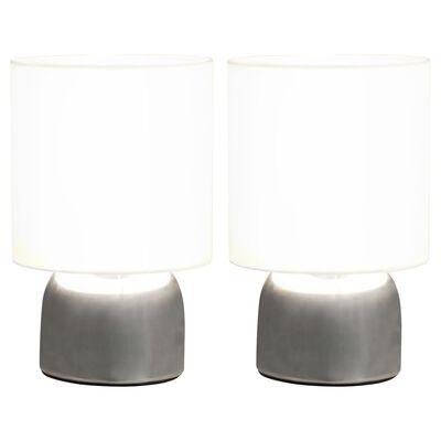 vidaXL Stolové lampy 2 ks, dotykové tlačidlo, biele E14