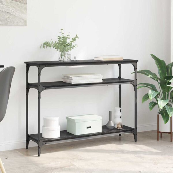 vidaXL Konzolov&yacute; st&ocirc;l Čierny dub 100 x 29 x 75 cm Kompozitn&eacute; drevo