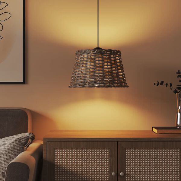 vidaXL Tienidlo na stropnú lampu hnedá Ø38x23 cm prútený