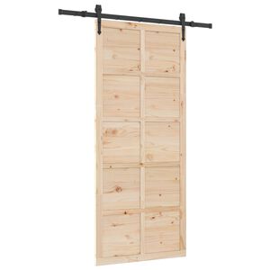 vidaXL Posuvn&eacute; dvere Pr&iacute;rodn&aacute; 80 x 208 cm Borovicov&yacute; mas&iacute;v