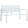 vidaXL Z&aacute;hradn&aacute; lavička 120 cm, HDPE, biela, dreven&yacute; vzhľad