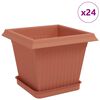 vidaXL Kvetin&aacute;če 24 ks Tehlovo červen&aacute; Plast
